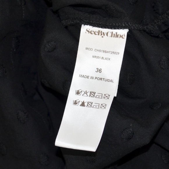 See By Chloé Embroidered Bell Sleeve Blouse Black 4 - Picture 14 of 14